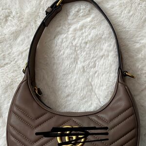Brown Quilted Leather Shoulder Bag